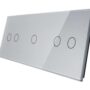 70212-64 Pięciokrotny srebny panel szklany LIVOLO