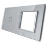 701G-64 Srebrny panel szklany 1 + Miejsce na gniazdo