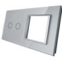 702G-64 Srebrny panel szklany 2 + Miejsce na gniazdo