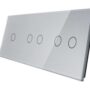70122-64 Pięciokrotny srebrny panel szklany LIVOLO