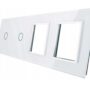 7011GG-61 Biały panel szklany LIVOLO z miejscem na dwa pojedyncze włączniki dotykowe