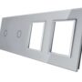 7011GG-64 Srebrny panel szklany LIVOLO z miejscem na dwa pojedyncze włączniki dotykowe