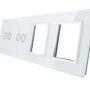 7022GG-61 Biały panel szklany LIVOLO z miejscem na dwa podwójne włączniki dotykowe