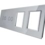7022GG-64 Srebrny panel szklany LIVOLO z miejscem na dwa podwójne włączniki dotykowe