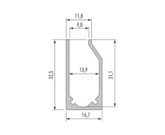 Wymiary profilu aluminiowego I6
