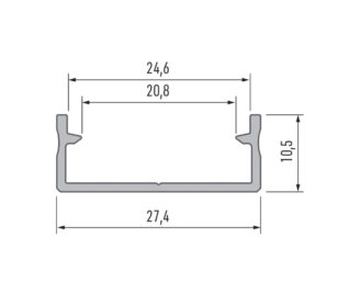 Wymiary profilu aluminiowego Dual