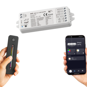 Sterownik do taśmy LED MONO RGB RGBW RGB+CCT 5 kanałowy 15.5A + WiFi TUYA - WT5 BLACK series