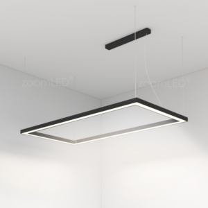 Lampa liniowa prostokąt wisząca zoomLED® czarna CRI>90