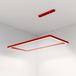 Lampa liniowa prostokąt wisząca zoomLED® L1 czerwona CRI>90