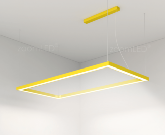 Wisząca prostokątna żółta lampa