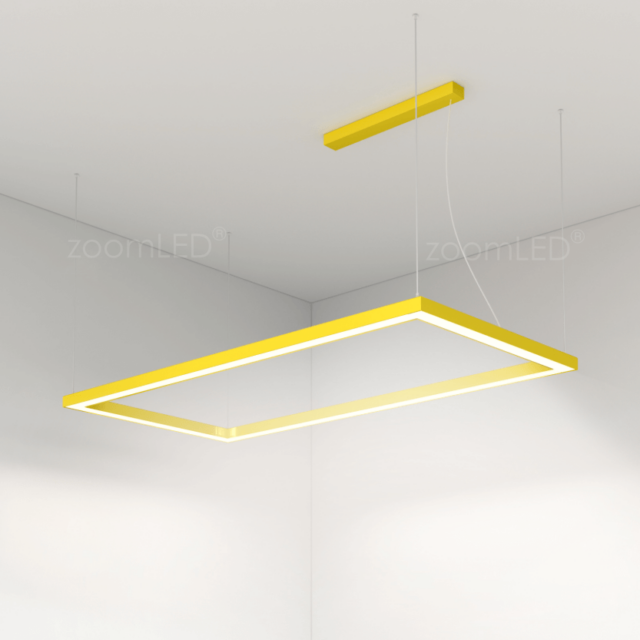Wisząca prostokątna żółta lampa
