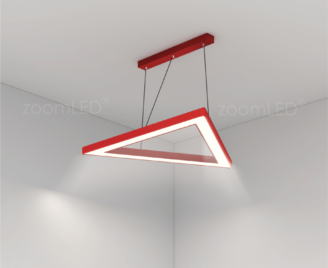 Wisząca czerwona trójkątna lampa
