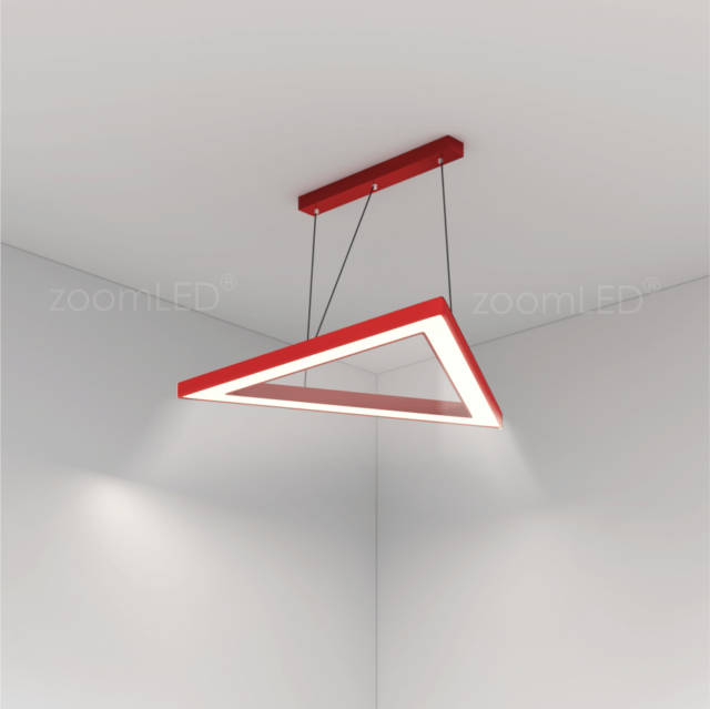 Wisząca czerwona trójkątna lampa