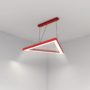 Wisząca czerwona trójkątna lampa