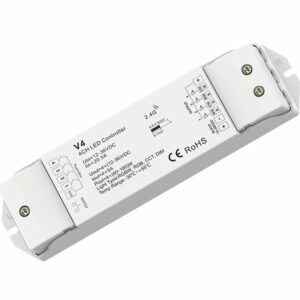 Uniwersalny odbiornik do taśmy LED MONO CCT RGB RGBW 4 kanałowy 20A - V4 BLACK series