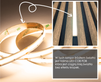 Wykorzystanie taśmy led COB FOB z lamelami