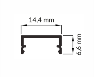 Wymiary profilu ledowego Super Slim wykorzystywane w lamelach