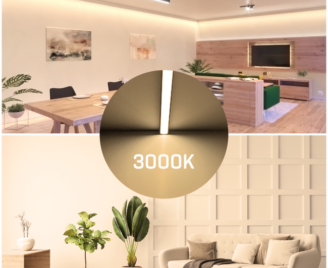 Wnętrza podświetlone paskiem led o barwie 3000K