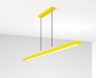 Lampa liniowa ledowa wisząca w kolorze żółtym