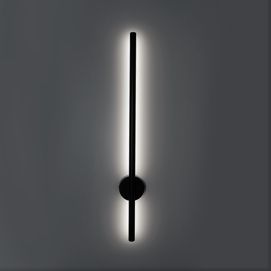 Minimalistyczna lampa ścienna ledowa w czarnym kolorze