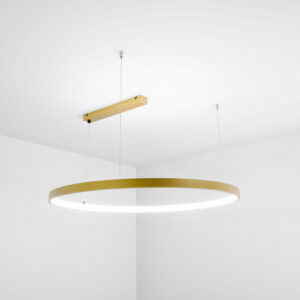 Lampa wisząca okrągłą w kolorze złotym