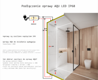 Montaż oprawy hermetycznej tylko z zasilaczem