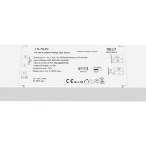 Zasilacz ściemnialny 0-10V + Push-Dim do taśmy LED mono 24V 3.12A 75W - LN-75-24 BLACK series